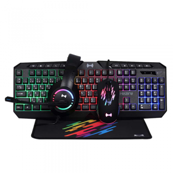 4in1 Wired Gaming Combo with Keyboard, Headset, Mouse & Mouse Mat