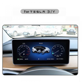 10.25 inch digital touch screen Android 9 LCD dashboard Tesla style 3 way auto speedometer