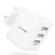 RAVPOWER 30W 3-PORT WALL CHARGER WHITE