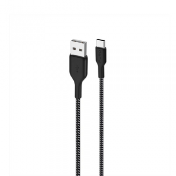 Puro Fabric Cable with Kevlar USB-A to USB-C 2.0 30W 1.2m Black