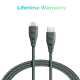 RAVPOWER TYPE C TO LIGHTNING CABLE 1.2M NYLON GOLD