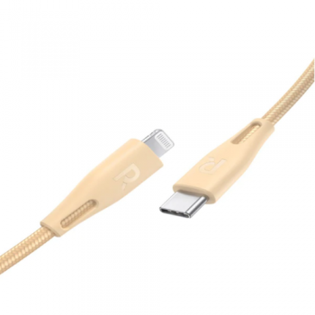 RAVPOWER TYPE C TO LIGHTNING CABLE 1.2M NYLON GOLD