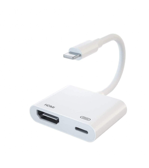 Apple HDMI Adapter, Lightning Male to HDMI for Apple iPhone/iPad/iPod,  White - Apple HDMI Adapter