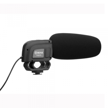 On-camera condenser shotgun microphone