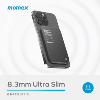 Momax Magnetic Wireless USB-C Power Bank Black