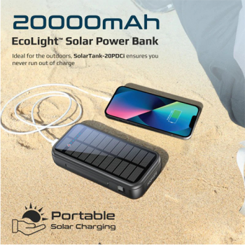 Ecolite Power Bank 20000mAh With USB C Port And Lightning Cables