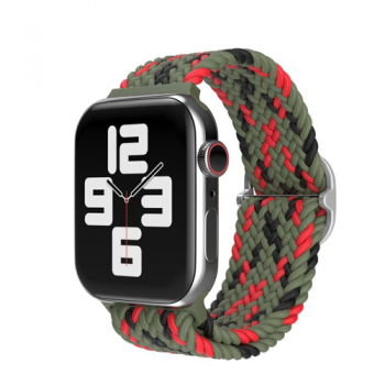 Green Braided Sololoop Adjustable Strap For Apple Watch