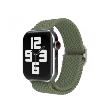 Green Braided Sololoop Adjustable Strap For Apple Watch